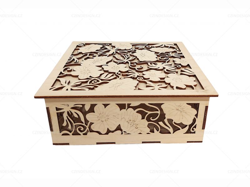 Dárková krabička s květinami- BOX01